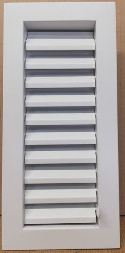 Kratka Zamykana Biała - do otworu 115x265 mm - metalowe kratki lakierowane