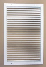 Kratka nawiewno-wywiewna z 1 rzędem kierownic - do otworu  343x543 mm - lakierowana na kolor biały 