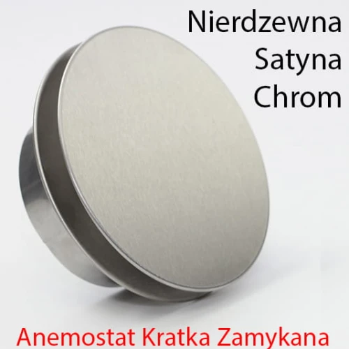 ENIGMA Zamykana - Anemostat 130 mm otwór montażowy - Satyna, Chrom - Kratka Wentylacyjna Okrągła Zamykana