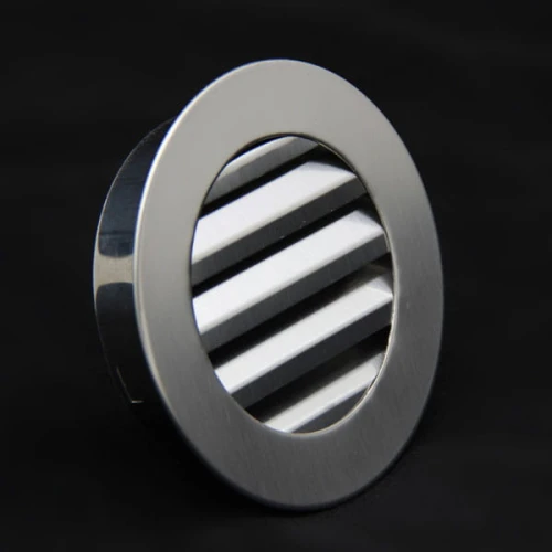 Kratka Okrągła z żaluzjami fi 185 (otwór 160 mm) - kratka nierdzewna Biała, Czarna, Kolorowa RAL, Satyna, Chrom, Inox