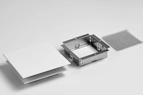Kratka ENIGMA Kwadrat 20x23 - do otworu 150x175 mm - metalowa kratka nierdzewna Biała, Czarna, Antracyt, Grafit, Szara, Kremowa, Ecru, Inox, Inox Satyna, Chrom, kolorowa RAL 